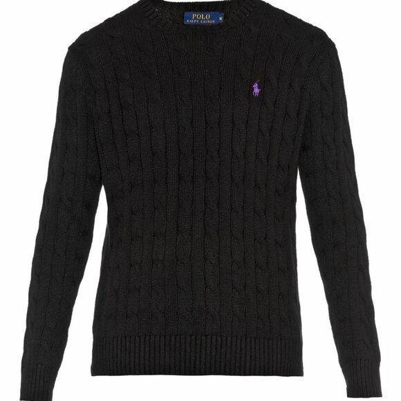 Ralph Lauren Black Cable Knit Sweater - Picture 1 of 4